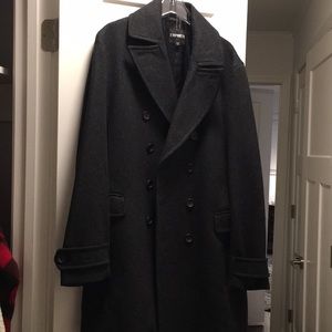 Express charcoal double breasted pea coat